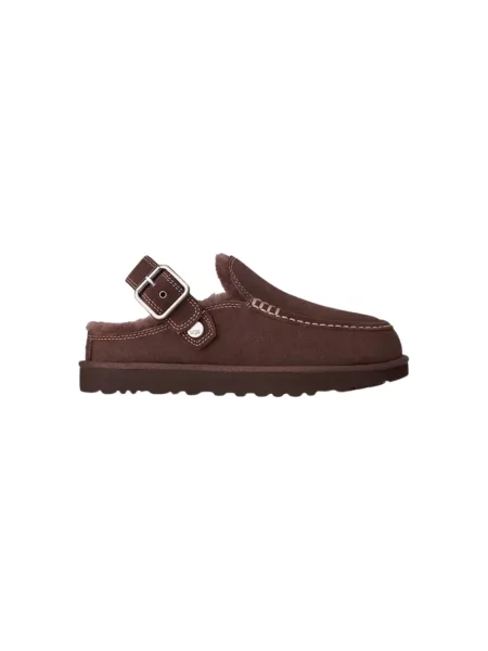 Klapki Ugg skórzane brązowe