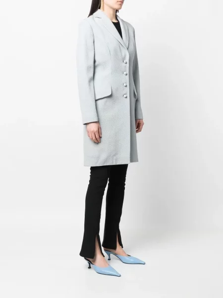 Jednořadý kabát Christian Dior Pre-owned modrý