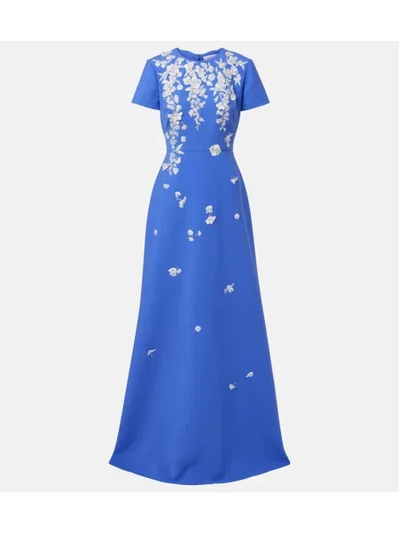 Rochie Carolina Herrera cu broderie albastru