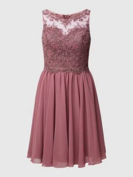 Sukienka koktajlowa z tiulu z kamieniami stras Laona