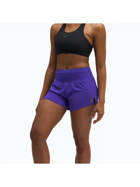 Pantaloni scurți de alergare pentru femei HOKA Glide Short Brief cosmic purple violet