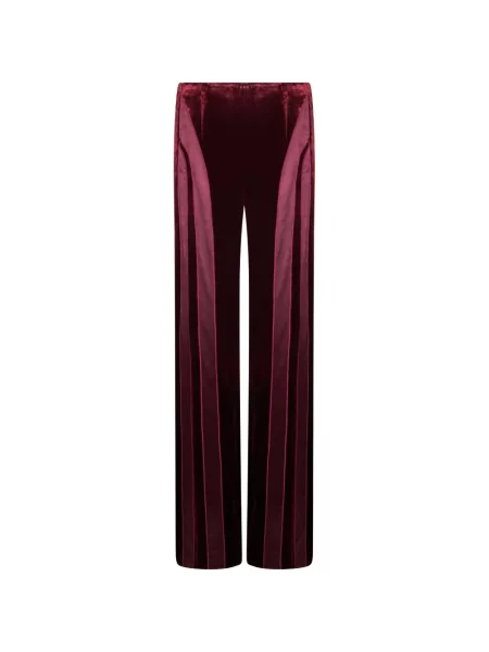 Pantaloni Alberta Ferretti de catifea roșu