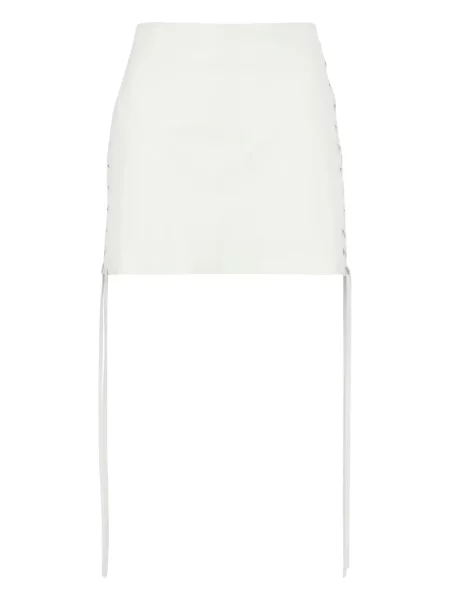 Fusta mini Salvatore Santoro cu șireturi din dantelă alb