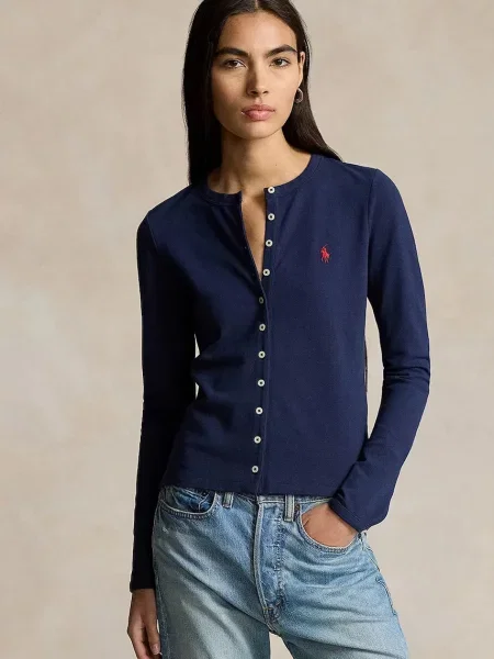 Majica z dolgimi rokavi Polo Ralph Lauren modra