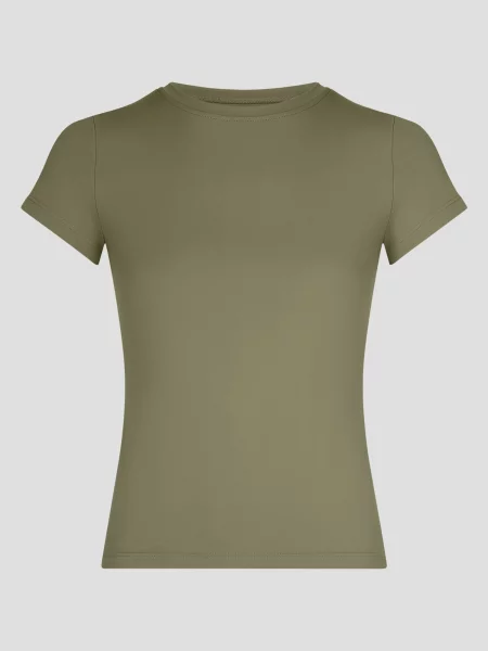 YO-GAYA Športový top Short Sleeve Top olivová
