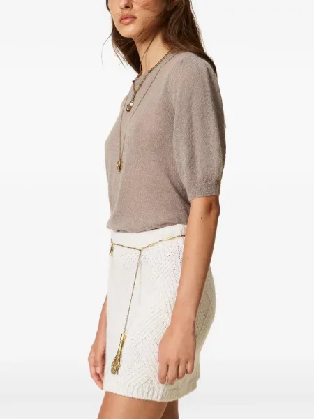 Scurt pulover Twinset cu paiete maro