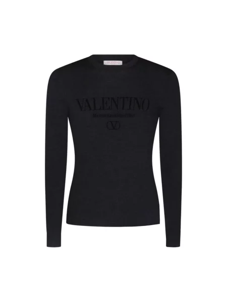 Lniana bluza Valentino Garavani niebieska