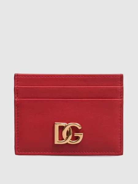 Шкіряний картхолдер Dolce&gabbana червоний