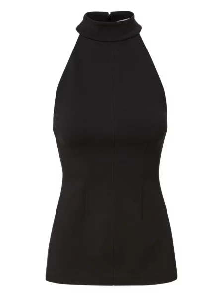 Top Veronica Beard cu gât halter negru
