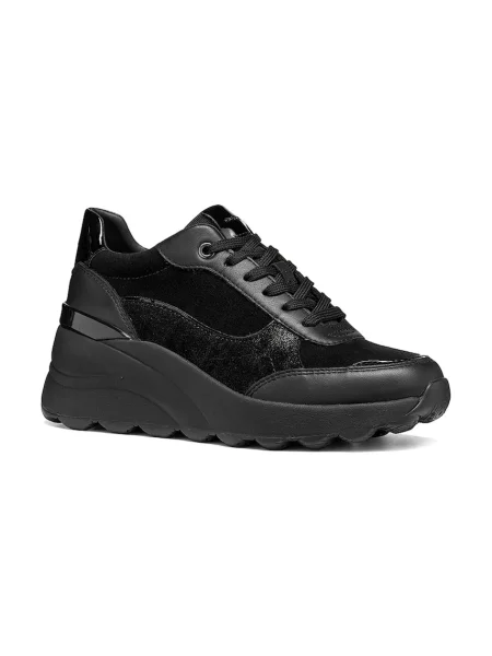 Geox D SPHERICA sneakersy skórzane czarne