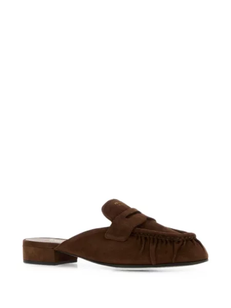 Pantofi loafer Prada cu volane maro