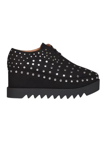 Sneakersy Stella Mccartney zamszowe na koturnie czarne