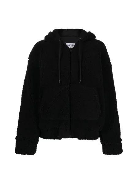 Kurtka puchowa Moschino wełniana czarna