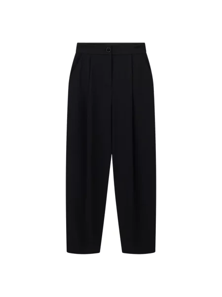 Spodnie o kroju tapered fit z zakładkami w pasie i wpuszczanymi Armani Exchange czarne