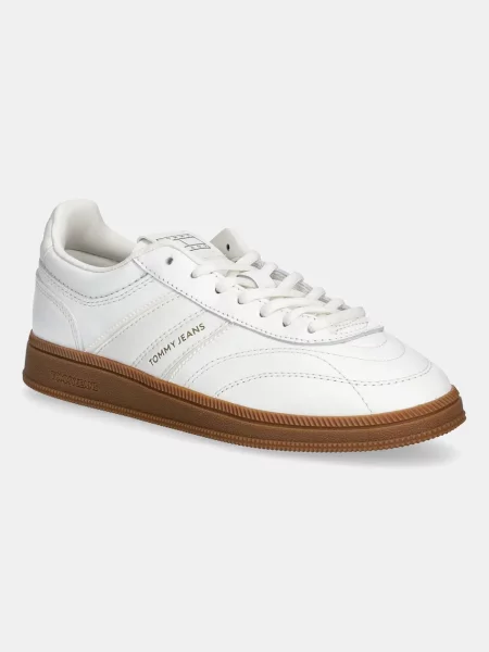 Sneakerși Tommy Jeans din piele alb