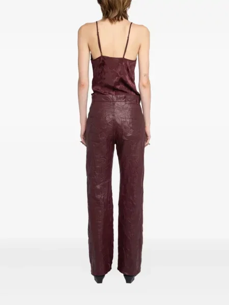 Pantaloni Zadig&voltaire din piele maro
