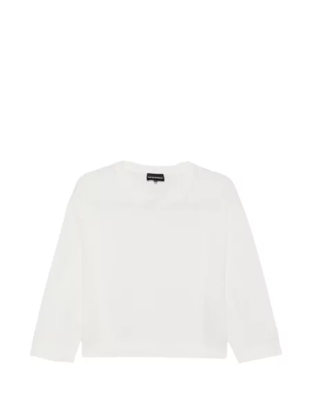Плетена тениска Emporio Armani бяло
