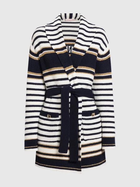 Кардиган в смужку з вовни Valentino білий