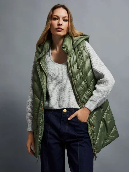 Kamizelka Marisse z kapturem niebieska