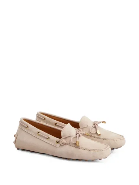 Pantofi loafer Tod's din piele de căprioară roz