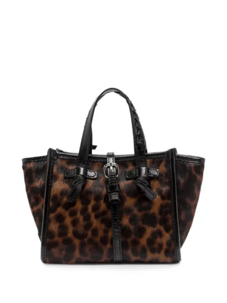 Geantă shopper Gianni Chiarini cu imagine cu model leopard maro