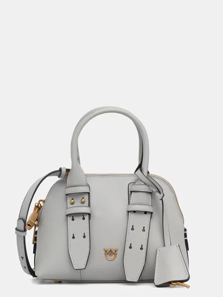 Pinko geantă crossbody pentru femei din piele gri