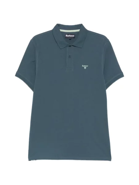 Tricou polo Barbour cu autograf albastru