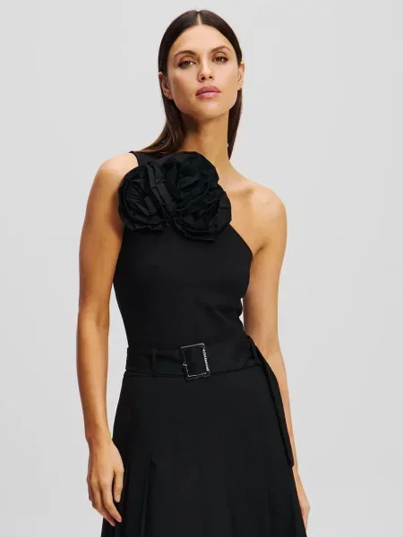 Karl Lagerfeld body din cu spate descoperit negru