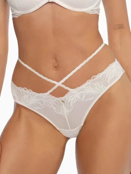 Кружевные трусики бразилиана с низкой посадкой білі