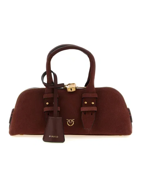 Torebka bagietka Pinko skórzana fioletowa