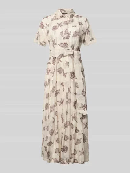 Sukienka koszulowa z mieszanki bawełny i jedwabiu model GALLI' Marella biała