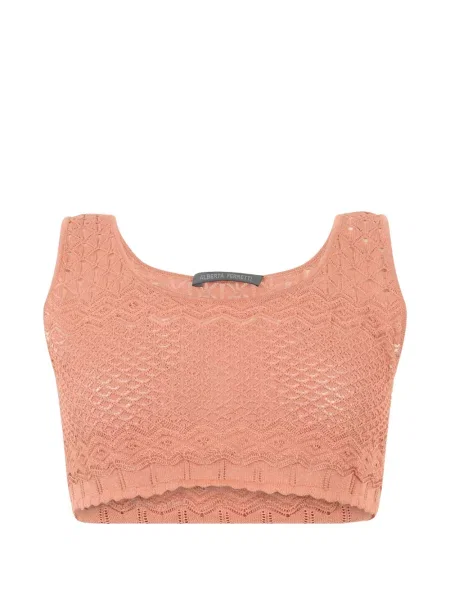 Decupat top Alberta Ferretti tricotate roz