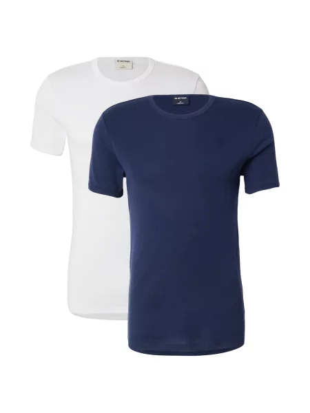 G-STAR Tricou bleumarin alb