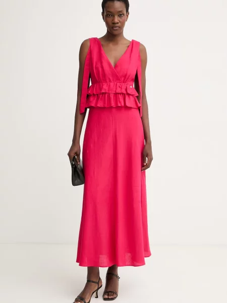 Pedro del Hierro rochie cu peplum cu in roz