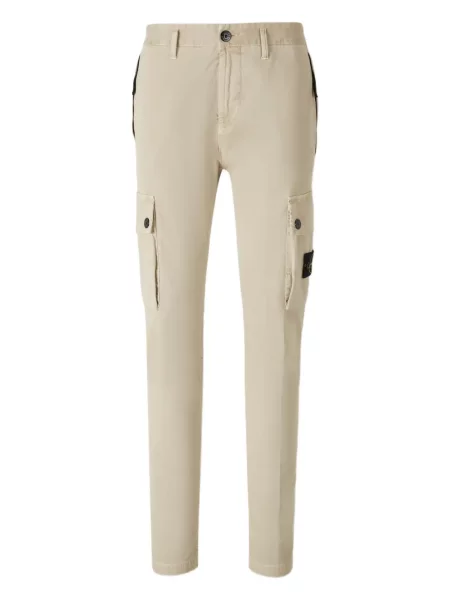 Pantaloni Stone Island din țesătură twill cu strasuri