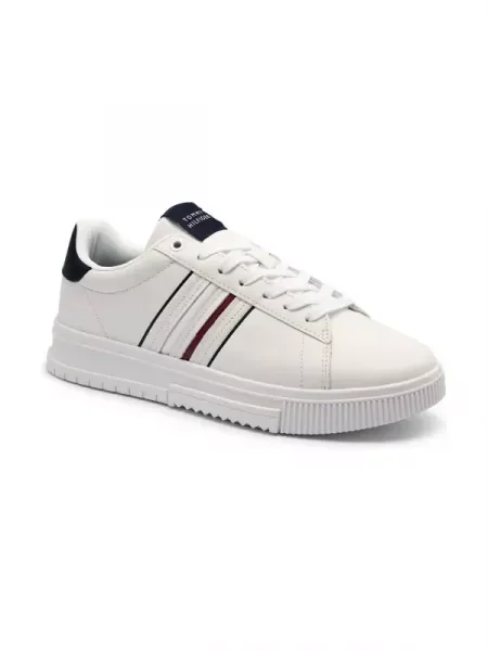 Tommy Hilfiger De piele sneakers alb