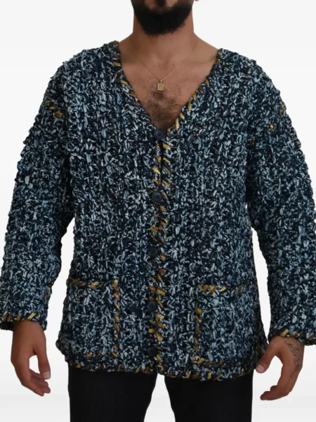 Cardigan Dolce & Gabbana tricotate chunky albastru