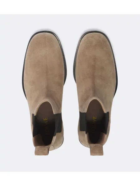 Botine chelsea Loewe din piele de căprioară bej