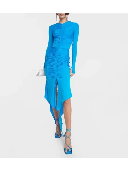 Rochie midi Alex Perry din satin până la genunchi de costum albastru
