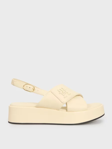 Кожаные утепленные босоножки Tommy Hilfiger белые