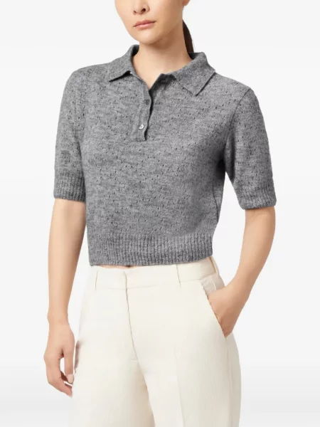 Πλεκτό μικρός polo Paul & Shark γκρι