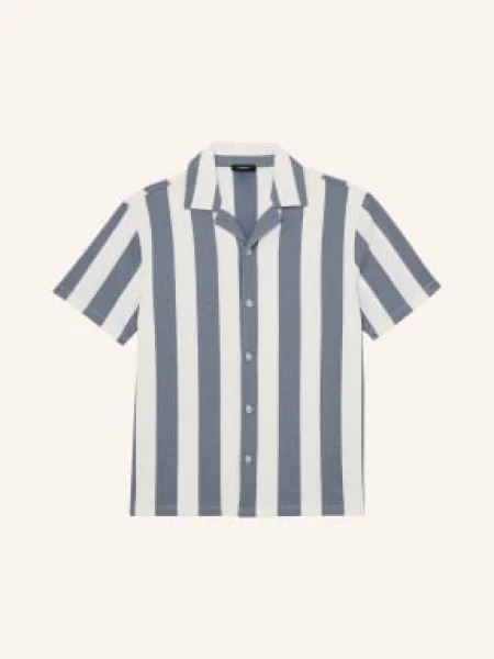 Reiss Resortová Košile Dexter Comfort Fit režná / tmavě modrá