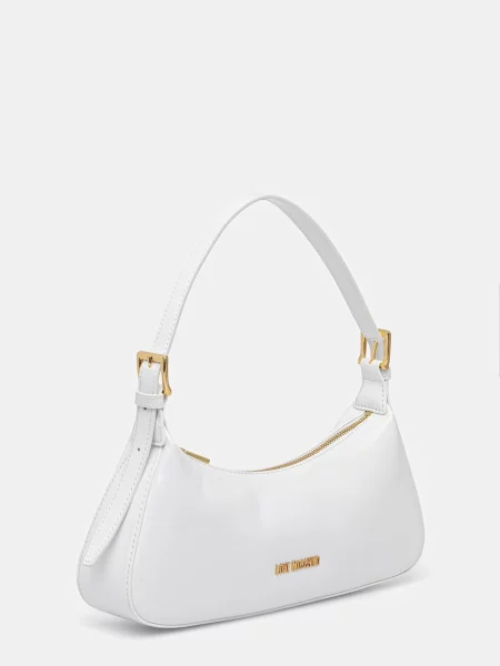 Кожаная сумка-багет Love Moschino