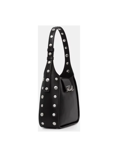 Karl Lagerfeld torebka hobo skórzana K/SIGNATURE czarna