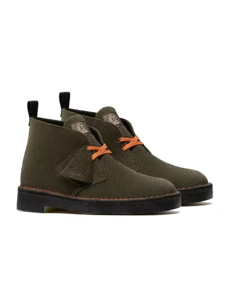 Trzewiki Clarks skórzane zielone