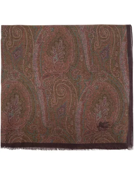 Fular Etro cu imagine cu model paisley maro