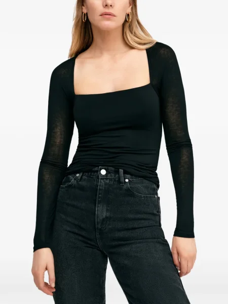 Top Marcella transparente negru