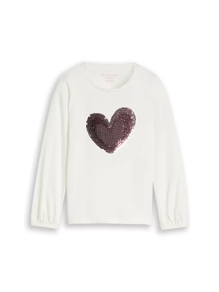 TOM TAILOR Tricou mov lavandă / rosé / argintiu alb