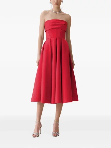 Rochie midi Framboise fără bretele roșu