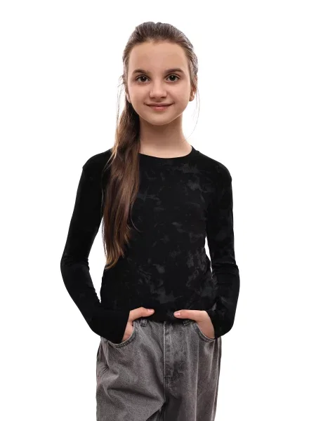 Дитячий Лонгслів LUMO віскоза/поліестер чорний